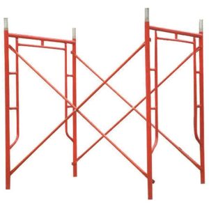 Walk trough system frame scaffolding
