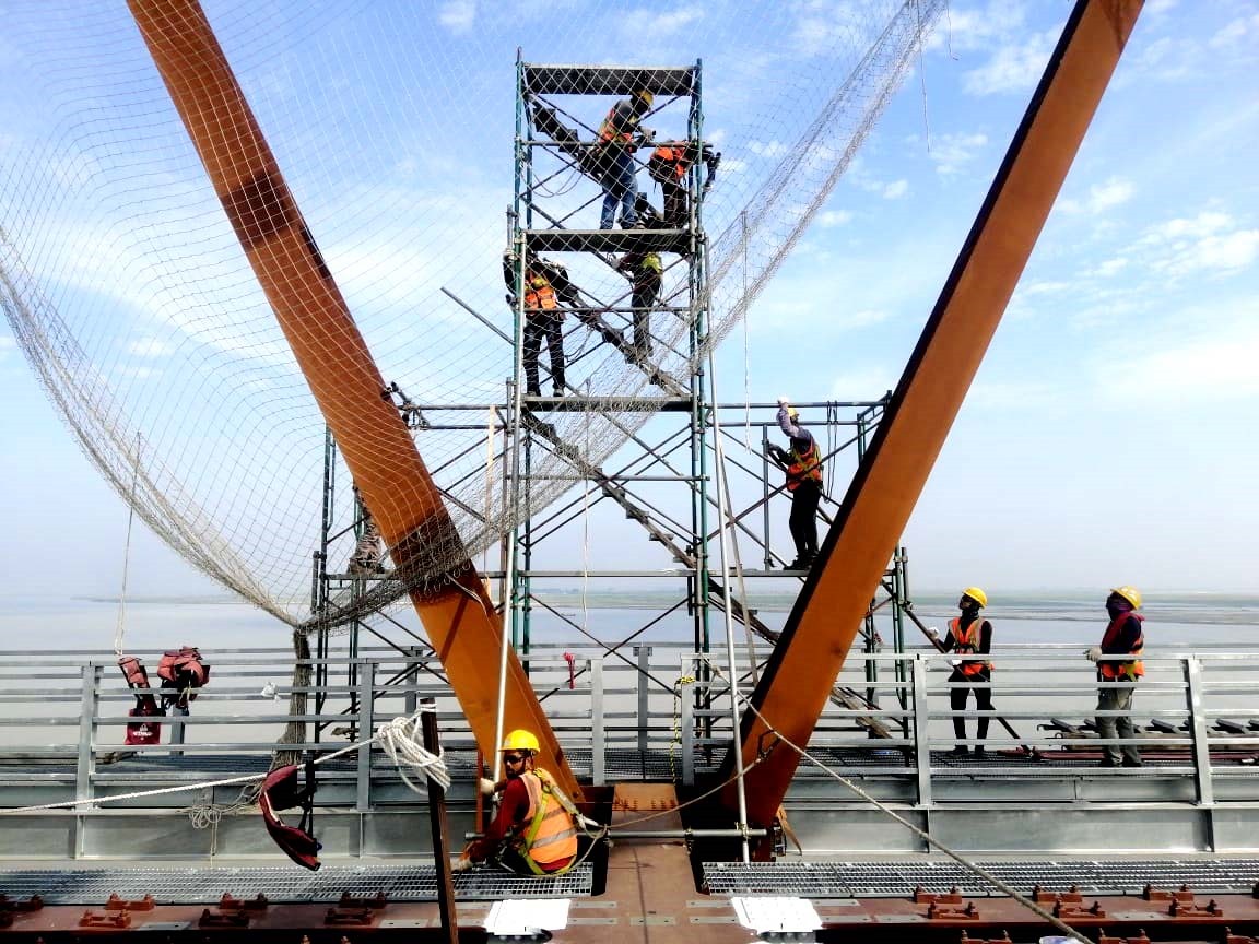 Scaffolding erection by TZ Team on Jamuna railway bridge under OTJ